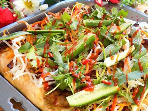 Kỳ lạ với món Pizza bún đậu mắm tôm-2