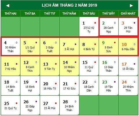 Tết nguyên đán 2019 được nghỉ mấy ngày?-1