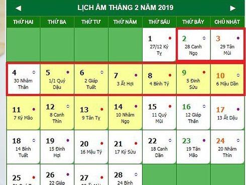 Nghỉ lễ, Tết năm 2019 còn 20 ngày-2