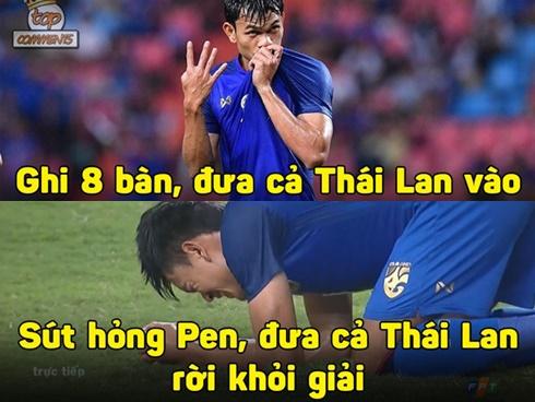 Ảnh chế tạm biệt Thái Lan và pha penalty lên trời để 'né' Việt Nam