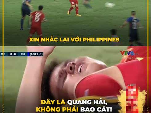 Sau trận gặp Philippines, 'bao cát' Quang Hải được dân mạng chế ảnh