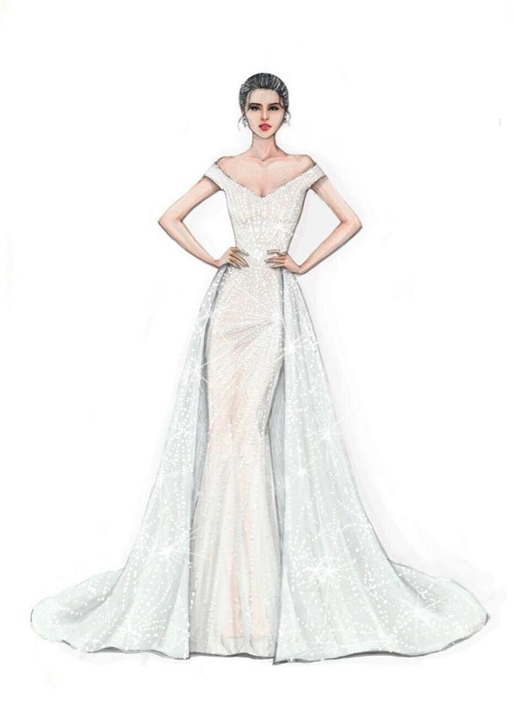 Lộ diện chiếc đầm trắng tinh khôi được Tiểu Vy mặc trong đêm chung kết Miss World 2018-1