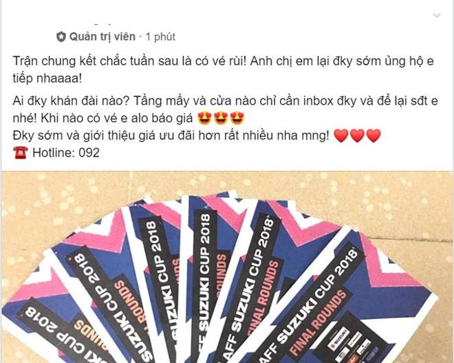 Vé trận chung kết chưa bán, dân phe đã nhận cọc rầm rộ trên mạng-1