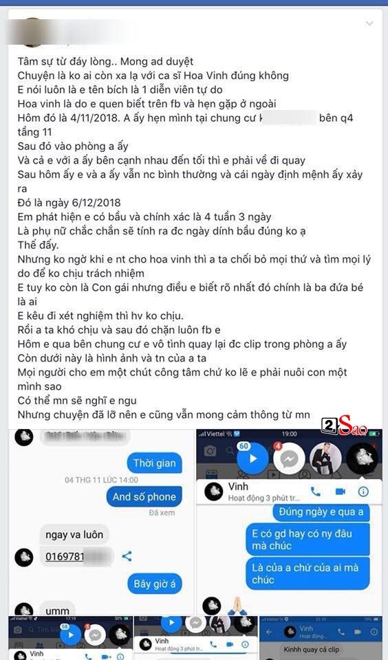 Nữ diễn viên tố Hoa Vinh làm mình có bầu rồi block Facebook bùng trách nhiệm là ai?-1