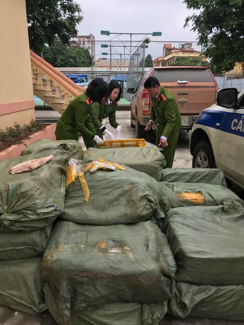 Bắt giữ 1,3 tấn nầm lợn mốc xanh, bốc mùi hôi thối-2