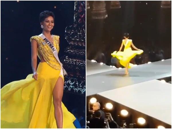Ơn giời, fancam quay trọn vẹn màn tung váy xuất thần của HHen Niê tại Miss Universe 2018 đây rồi-4