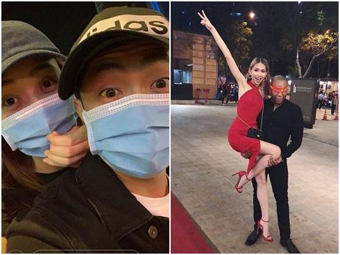 'Đi bão' độc đáo như sao Việt: Đại gia chở bạn gái bằng xe máy, mỹ nữ được trai lạ bế bổng giữa phố đông