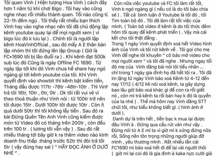 Vừa xong phốt ăn xong quẹt mỏ, chế nhạc tục tĩu - Hoa Vinh lại bị tố phản phúc với người có ơn-2