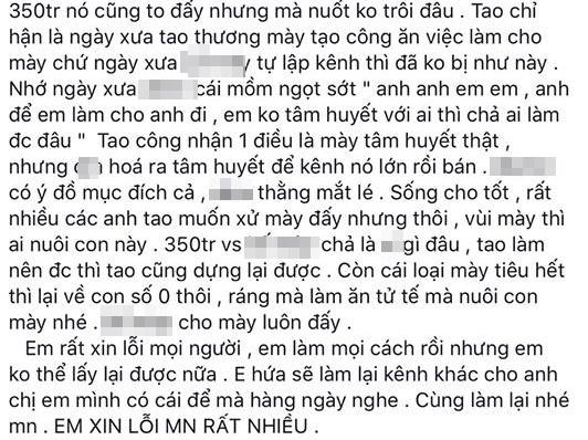 Vừa xong phốt ăn xong quẹt mỏ, chế nhạc tục tĩu - Hoa Vinh lại bị tố phản phúc với người có ơn-9