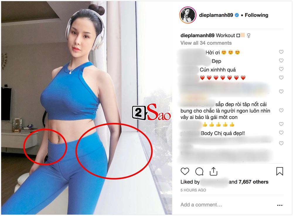 Quá nôn nóng giảm cân sau sinh, Diệp Lâm Anh lại bị soi chỉnh sửa ảnh đến biến dạng tay, méo cả tường-1