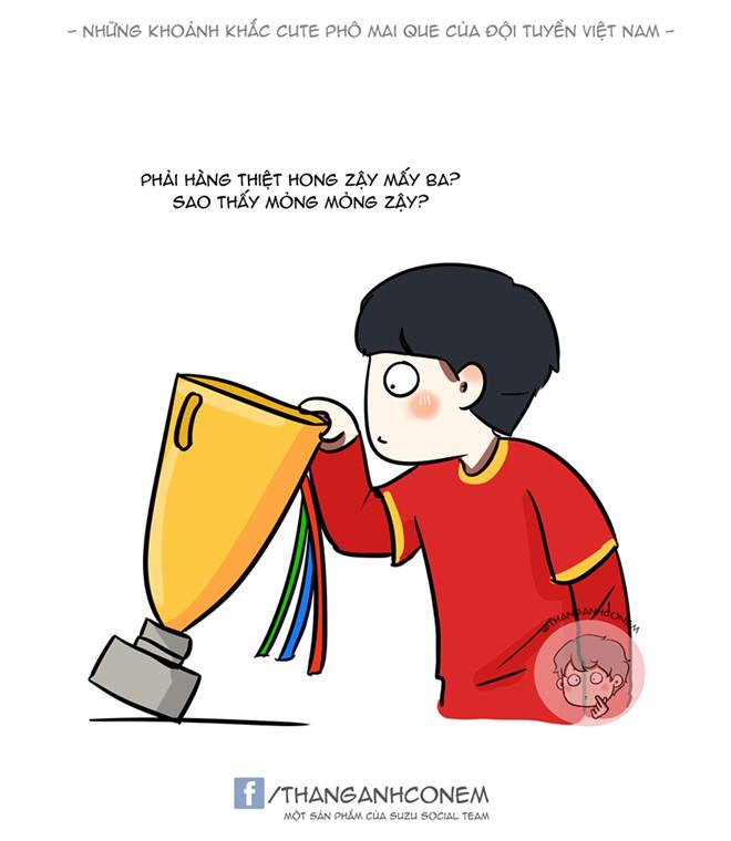 Tranh vui: Tuyển Việt Nam uống bia bằng cúp, Quang Hải hóa siêu nhân-2