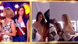 Người đẹp Hoa hậu Pháp lộ cảnh ngực trần trên sóng trực tiếp