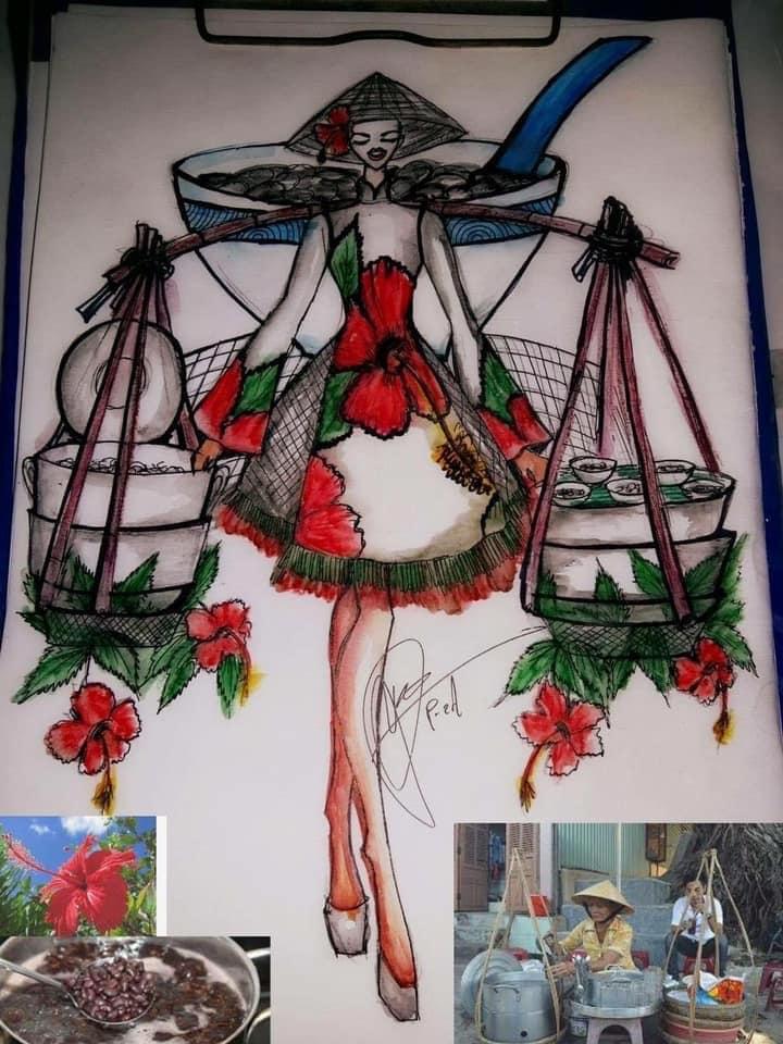 Fan thiết kế quốc phục hoa dâm bụt, chè đậu đen giúp Hoàng Thùy chinh chiến Miss Universe 2019-3