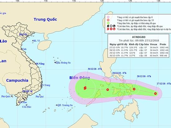 Áp thấp gần Biển Đông, khả năng mạnh lên thành bão