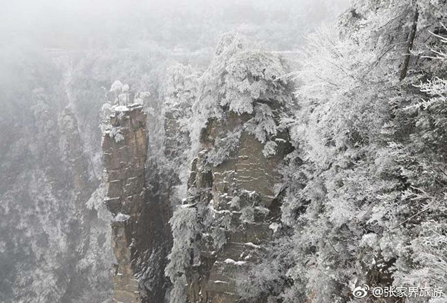 Du khách phấn khích trước cảnh tượng băng tuyết phủ trắng Trương Gia Giới-15