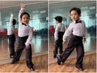 Lần đầu diện trang phục khiêu vũ, quý tử 3 tuổi nhà Khánh Thi khoe những bước nhảy chuẩn 'con nhà nòi'