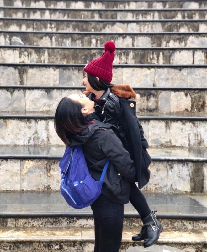 Ngọc Diễm đưa con gái lên đỉnh Fansipan lúc âm 4 độ C-2