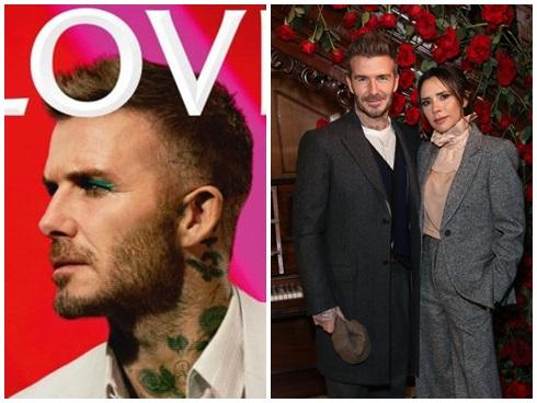 David Beckham gây xôn xao với ảnh trang điểm phấn mắt màu xanh