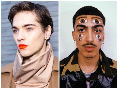 Xu hướng trang điểm 'không giống ai' tại Tuần lễ thời trang nam 2019