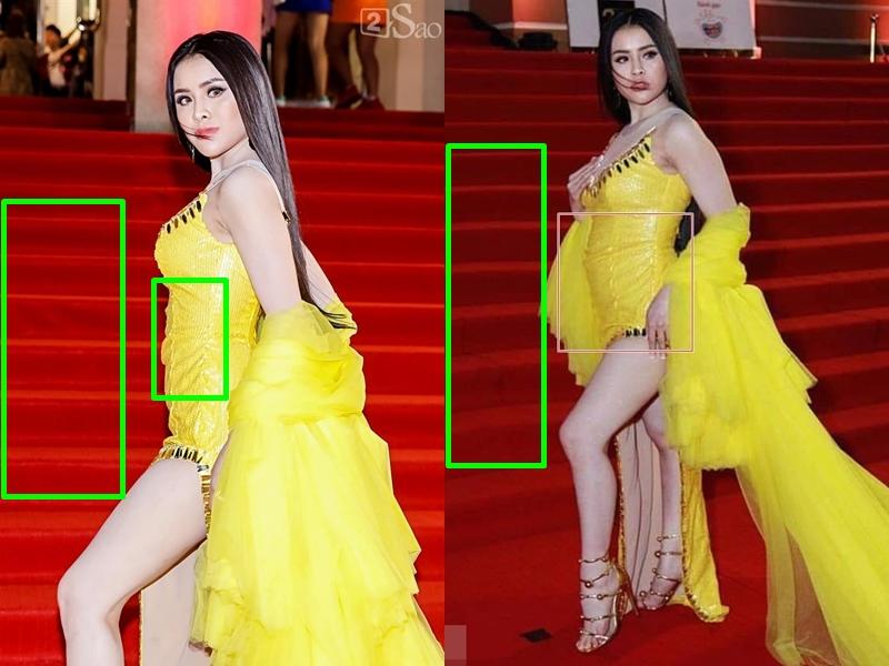 Thư Dung bị phát tán ảnh vòng 2 to như mang bầu, khác xa thân hình thon gọn khi càn quét thảm đỏ Mai Vàng-8