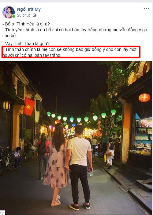 Á hậu Ngô Trà My tiết lộ lời bố đẻ: Mẹ không bao giờ đồng ý cho con lấy người chỉ có 2 bàn tay trắng-3