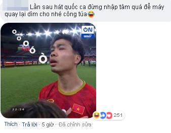 Chia sẻ lọt vòng 1/8 vì ở hiền gặp lành nhưng Công Phượng chỉ nhận về hình ảnh hài hước khi hát Quốc ca-2