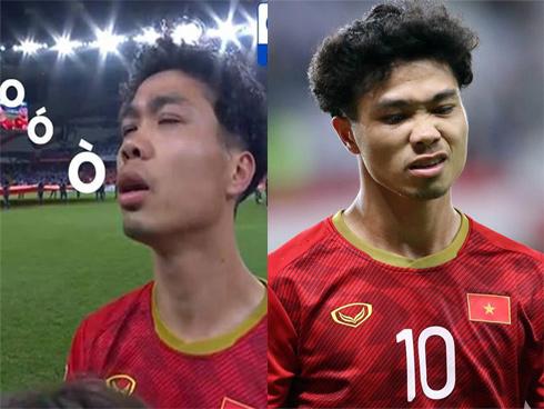 Chia sẻ lọt vòng 1/8 vì 'ở hiền gặp lành' nhưng Công Phượng chỉ nhận về hình ảnh hài hước khi hát 'Quốc ca'