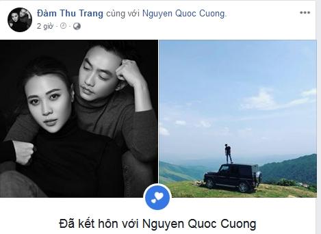 Thông báo đã kết hôn với Cường Đô La, Đàm Thu Trang tình tứ nhắn nhủ ông xã: Chúng ta là một-3