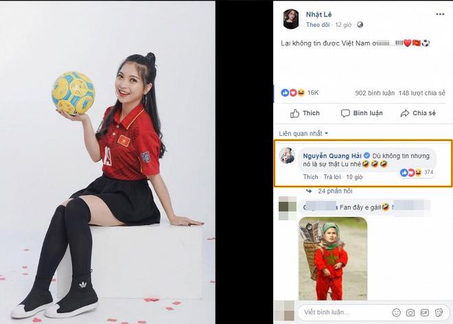 Vào Facebook bạn gái bình luận cực tình cảm nhưng Quang Hải tiếp tục bị Nhật Lê bơ đẹp-1