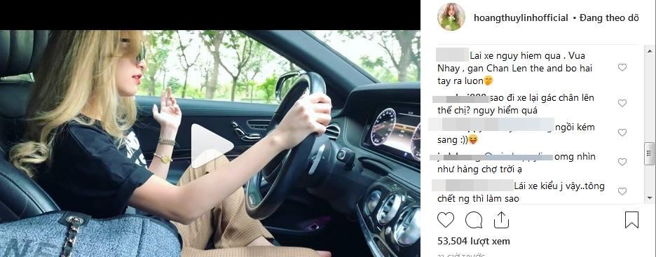 Mặc kệ nạn xe điên đe dọa người dân, Hoàng Thùy Linh vô tư gác chân, thả tay khỏi vô lăng khi lái xe-2