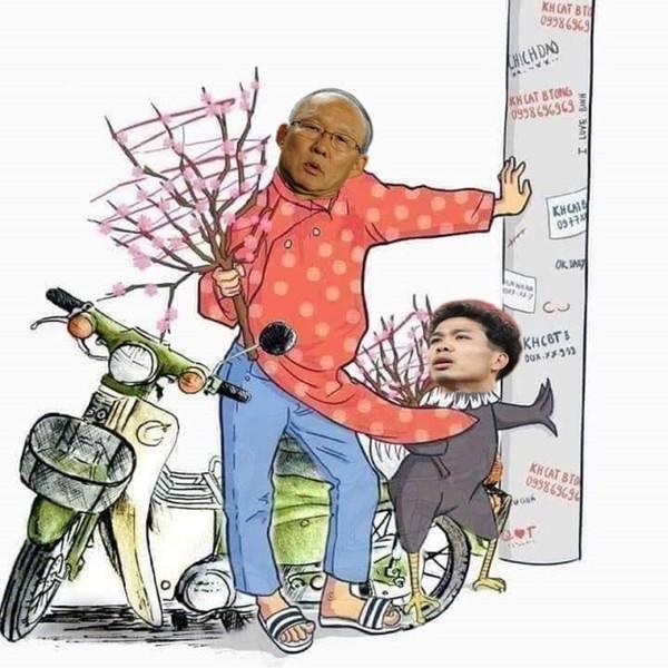 Chết cười ảnh chế Công Phượng, Quang Hải bất ngờ bỏ Dubai về Việt Nam bán đào kiếm tiền tiêu Tết-6