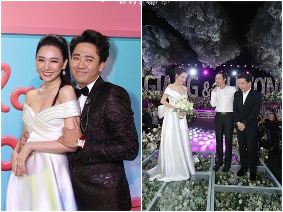 Lần thứ 2 đụng hàng với Nhã Phương, Hari Won mặc luôn váy cưới của vợ Trường Giang lên thảm đỏ