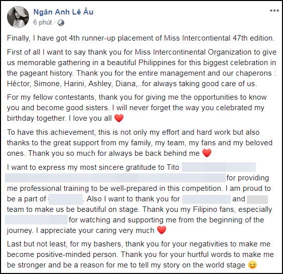Đoạt ngôi Á hậu 4, Lê Âu Ngân Anh nhắn anti-fan: Lời lẽ đau đớn của các bạn giúp tôi mạnh mẽ hơn-2