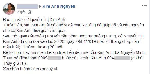 Người mẫu 9x Kim Anh qua đời ở tuổi 26 sau thời gian điều trị ung thư buồng trứng giai đoạn cuối-4