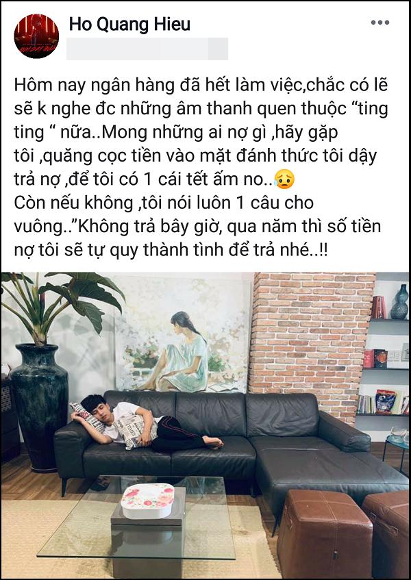 Nối gót Hari Won, Hồ Quang Hiếu đăng đàn đòi nợ công khai: Không trả tiền tôi sẽ quy ra thành trả tình-1