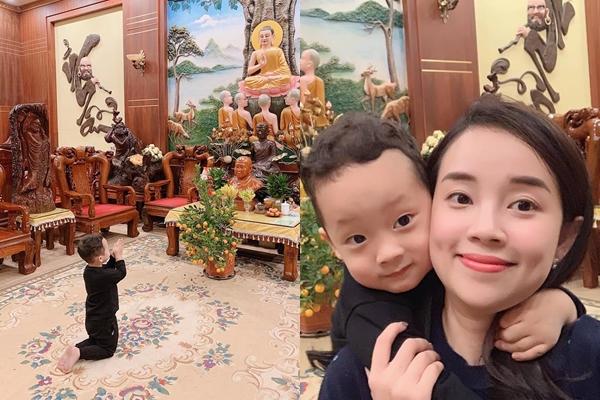 Ly Kute chúc mọi người năm mới an lành nhưng khoảnh khắc thành kính của con trai Khoai Tây mới tạo bão-1