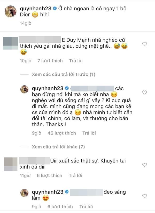 Bị chê ‘hãm vô cùng’, bạn gái Duy Mạnh đáp trả cực gắt: ‘Năm mới chúc em sống nhân hậu hơn’-1