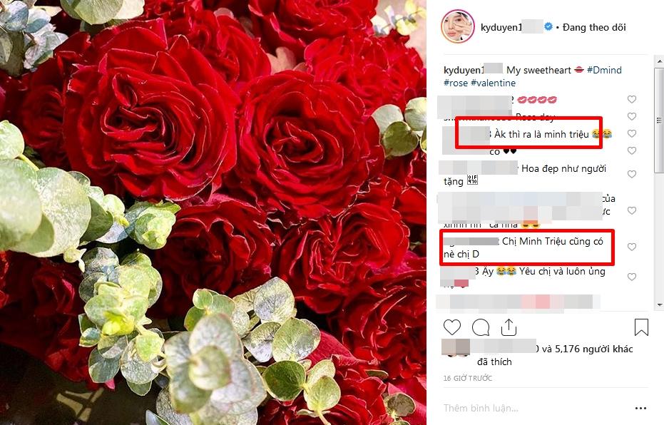 Kỳ Duyên khoe hoa người yêu tặng ngày Valentine, Minh Triệu lập tức bị réo tên vì cũng có quà giống y hệt-2
