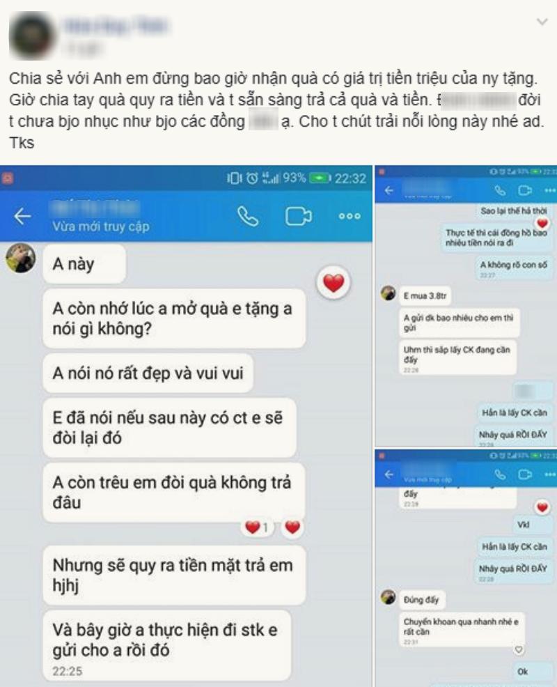 Thiếu tiền lấy chồng, cô nàng bất chấp nhắn tin đòi quà người yêu cũ-1