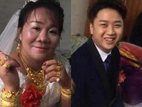 Cô dâu gây sốt vì đeo vàng trĩu cổ nhưng nhìn chú rể dân tình quả quyết: 'Chắc lại phi công trẻ lái máy bay bà già'
