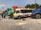 Tai nạn liên hoàn trên Đại lộ Thăng Long, một phụ nữ đứt lìa cánh tay