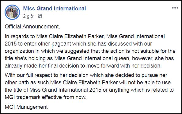 SHOCK: Hoa hậu Hòa bình Quốc tế 2015 bị truất ngôi vì chinh phục vương miện Hoa hậu Hoàn vũ 2019-3