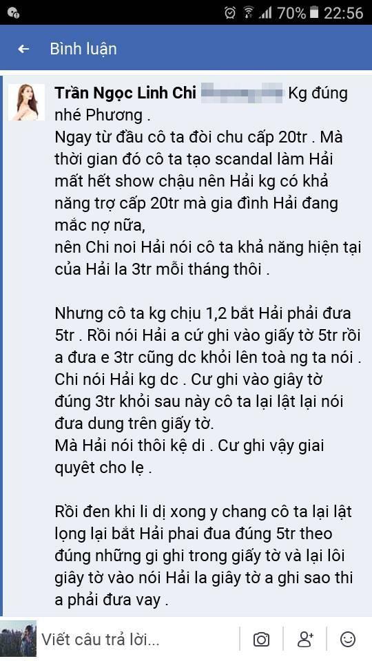Lý Phương Châu tố Lâm Vinh Hải mặc cả tiền chu cấp cho con, Linh Chi đáp trả thay chồng: Cô ta lật lọng-4