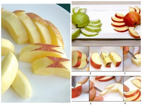 Bí quyết gọt và trang trí táo như nghệ nhân