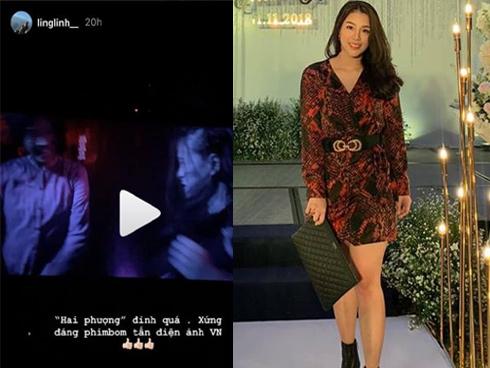 Bạn gái trung vệ Bùi Tiến Dũng bị chỉ trích vì vừa xem phim vừa quay clip phim 'Hai Phượng' rồi đăng lên mạng xã hội