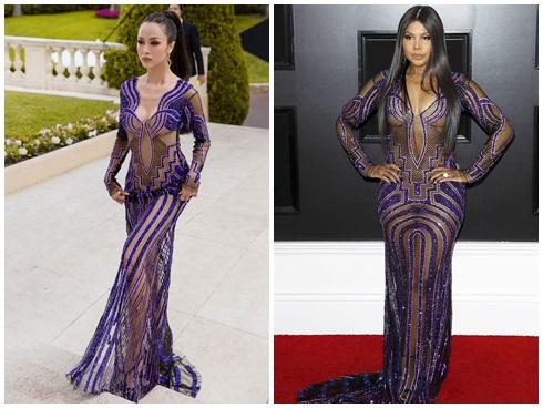 Sao Việt đụng hàng xuyên quốc gia tháng 2: Diện đầm trong suốt mặc như không, Vũ Ngọc Anh áp đảo mỹ nhân Hollywood-1