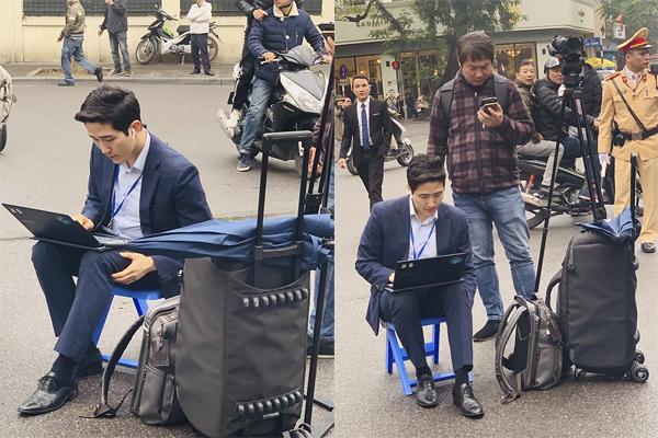 Phóng viên Hàn Quốc đẹp trai như tài tử đưa tin Thượng đỉnh Mỹ Triều-2