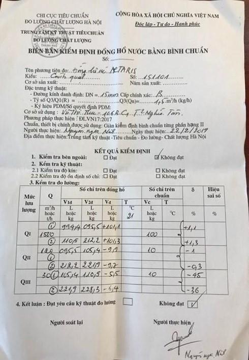 Vụ tiền nước 23,6 triệu: Bất ngờ kết quả kiểm định đồng hồ nước-1