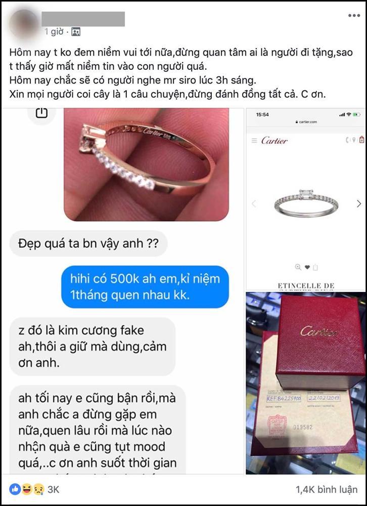 Được tặng nhẫn Cartier 75 triệu, cô gái tưởng kim cương fake liền từ chối phũ phàng, đến lúc nhắn tin thanh minh mới thấy kinh khủng-1