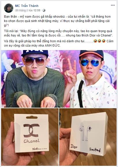 Trấn Thành ngỡ ngàng với món quà sinh nhật hàng hiệu không thể đắng hơn từ mỹ nam được gả khắp showbiz Anh Đức-1
